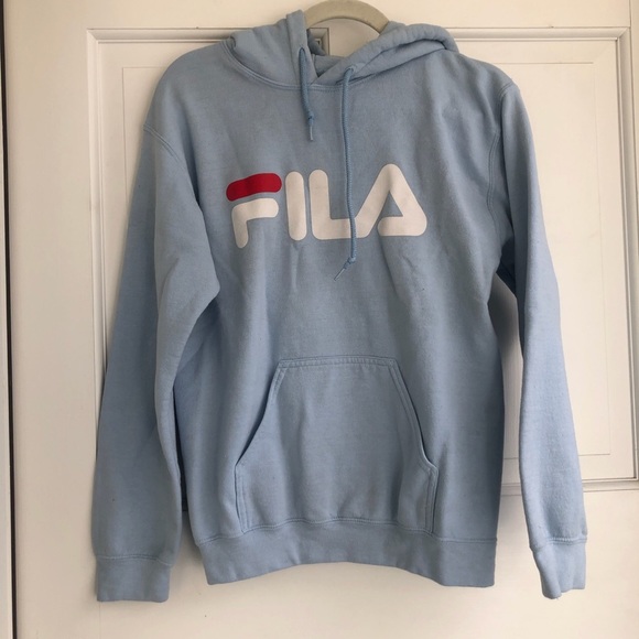 baby blue fila hoodie